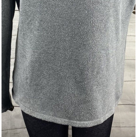 Liz Claiborne SweaterGray Blue Chevron Striped Cotton Blend - Picture 11 of 12